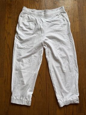 fresh produce White Women's Cropped Elastic-Waist Terrycloth Capris size Large